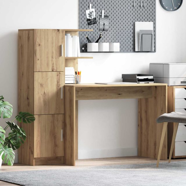 vidaXL Schreibtisch Artisan-Eiche 133,5 x 50 x 124 cm 2 Stk.