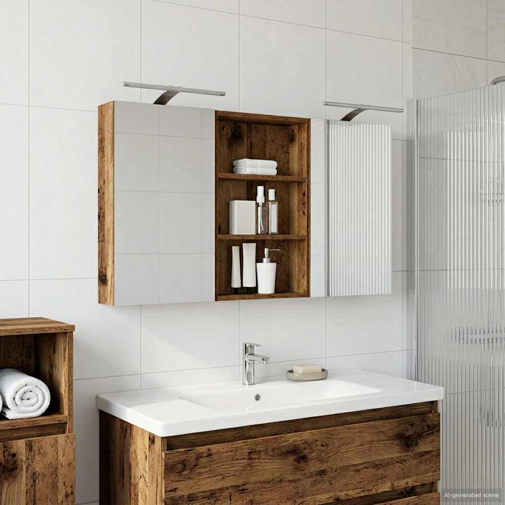 vidaXL Badezimmerschrank-Set 3 pcs 120 x 10,5 x 60,5 cm Holzwerkstoff