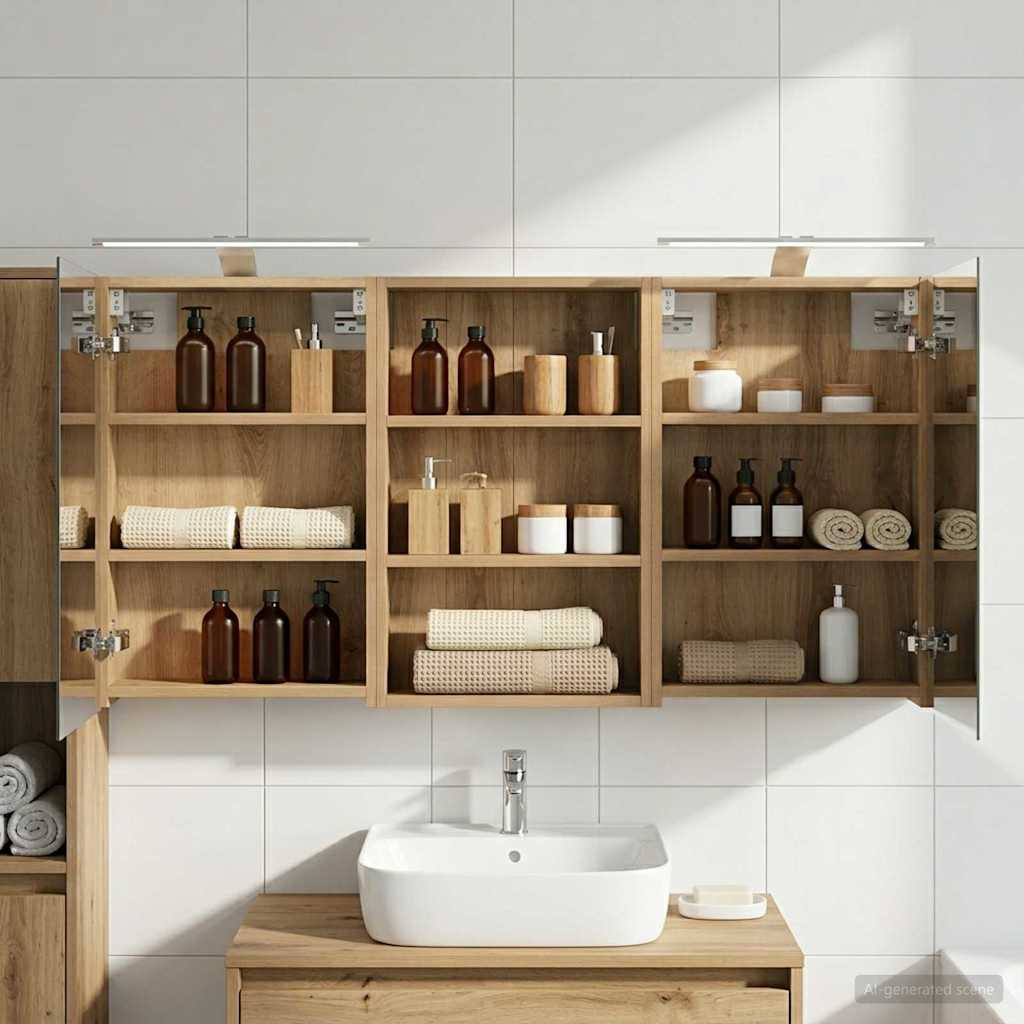 vidaXL Badezimmerschrank-Set 3 Stk. 120 x 10,5 x 60,5 cm Holzwerkstoff