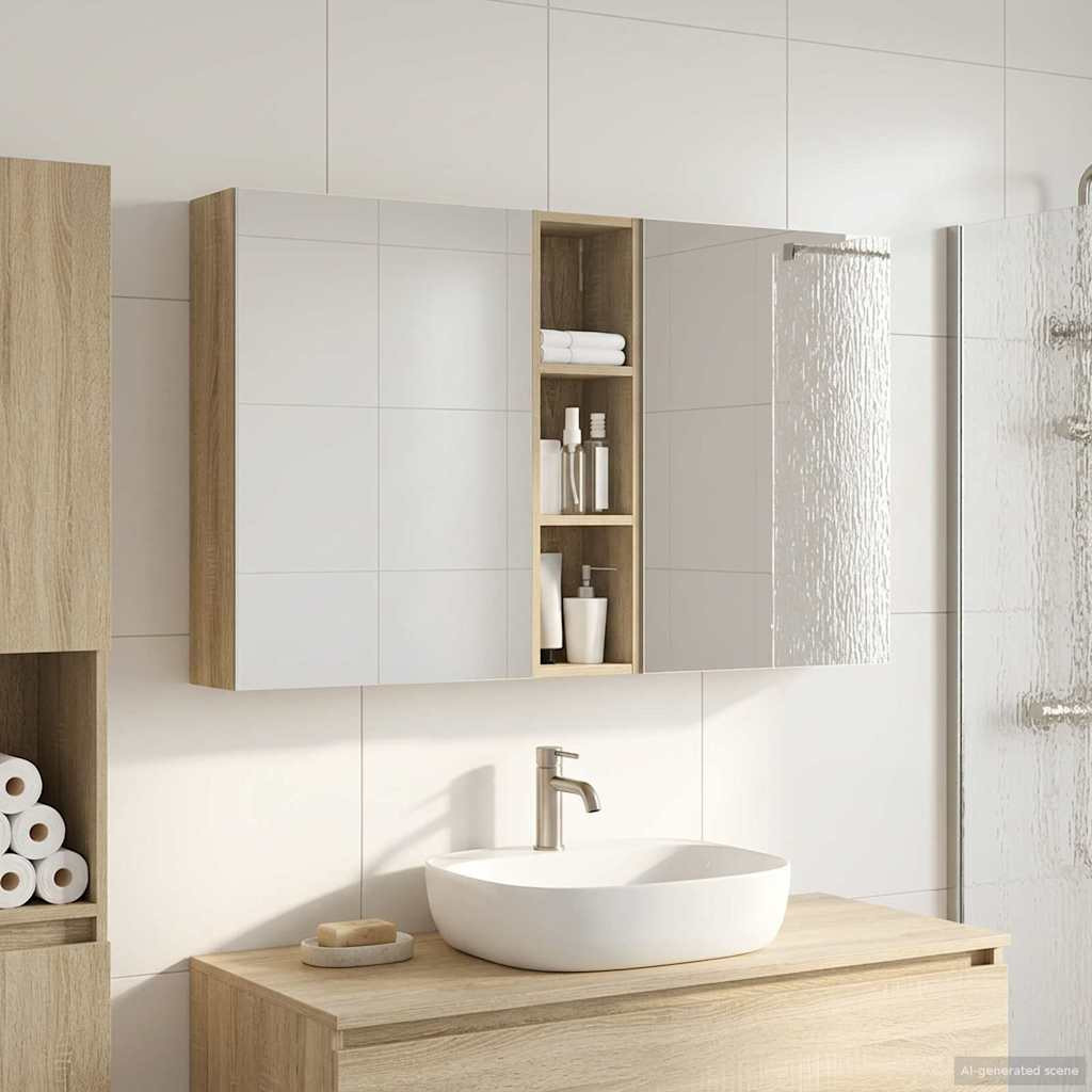 vidaXL Badezimmerschrank-Set 3 pcs 120 x 14,5 x 70 cm Holzwerkstoff