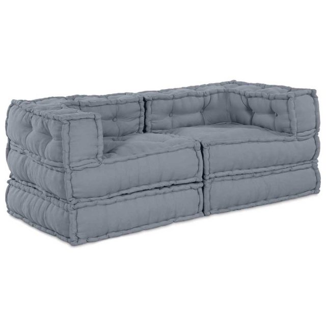 vidaXL Modulare Sofagarnitur 2 pcs Grau 140 x 70 x 56 cm Stoff