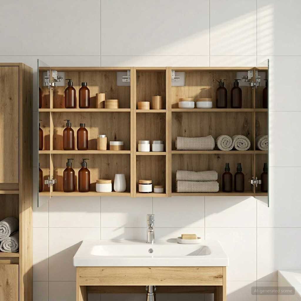 vidaXL Badezimmerschrank-Set 3 Stk. 120 x 14,5 x 70 cm Holzwerkstoff