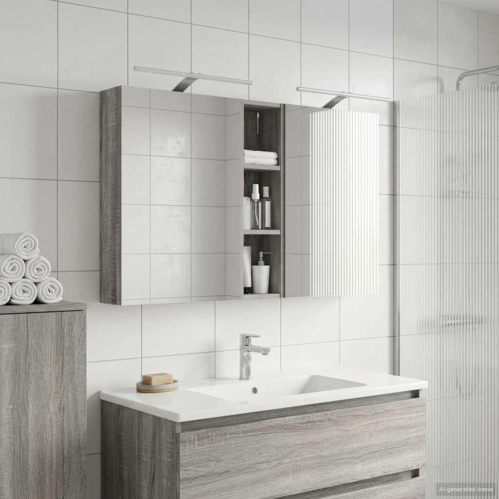 vidaXL Badezimmerschrank-Set 3 pcs 120 x 14,5 x 70 cm Holzwerkstoff