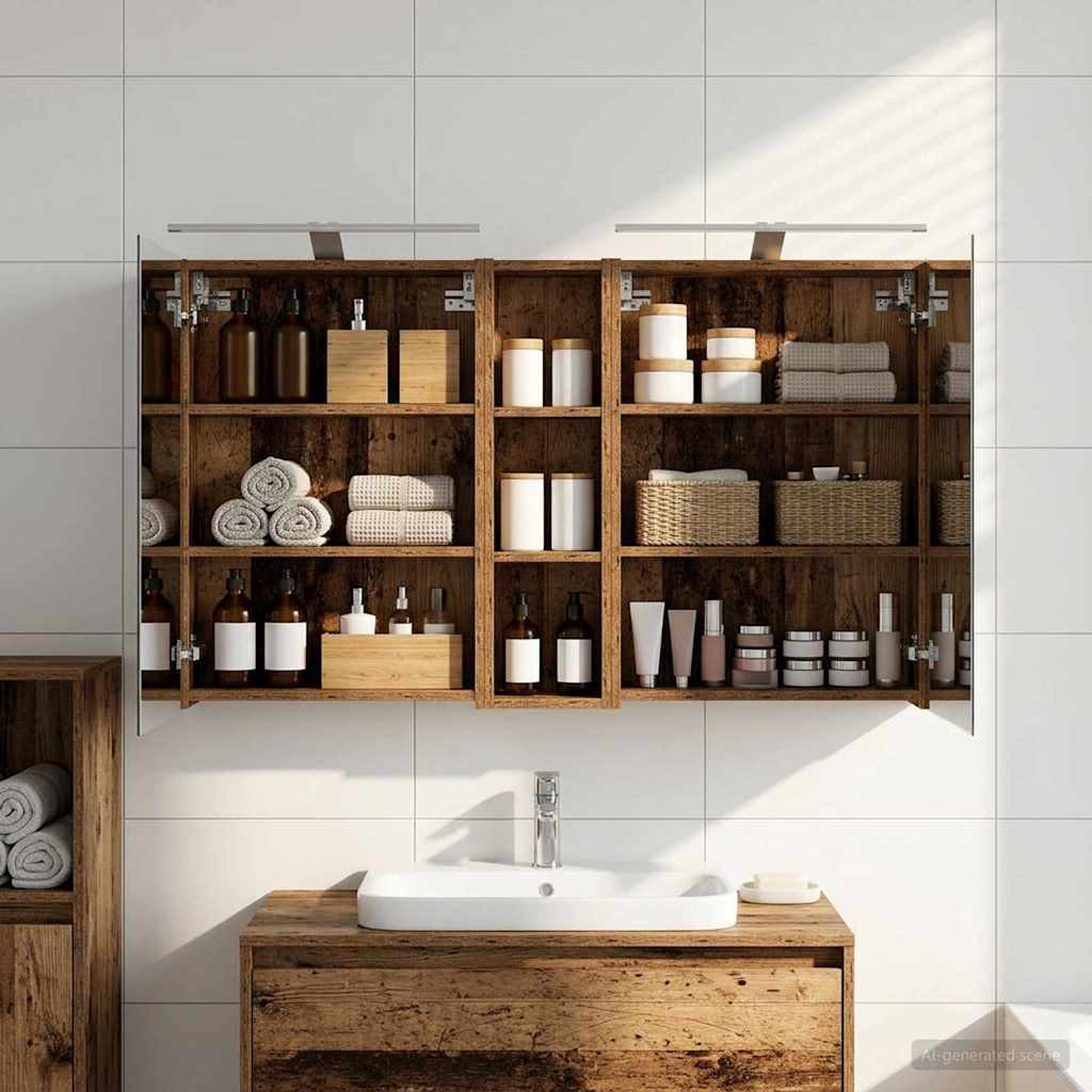 vidaXL Badezimmerschrank-Set 3 pcs 120 x 14,5 x 70 cm Holzwerkstoff