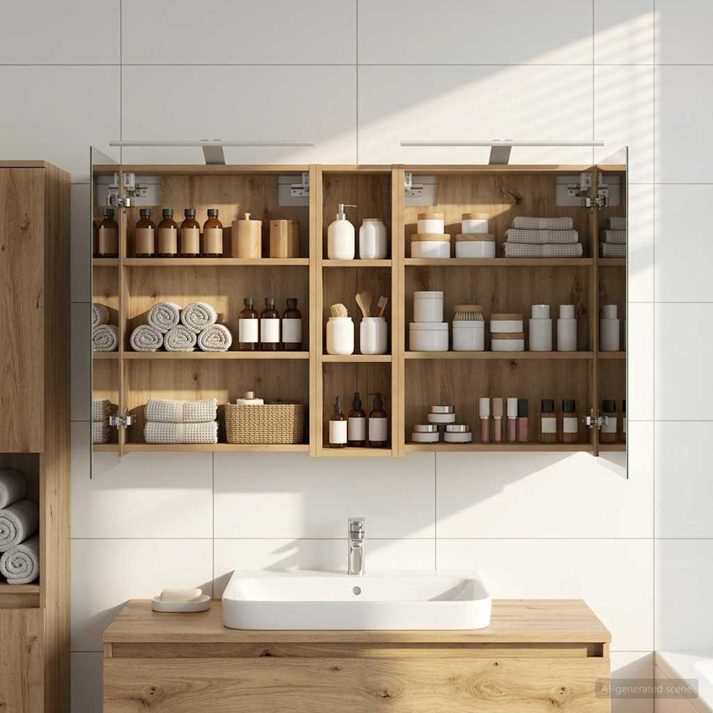 vidaXL Badezimmerschrank-Set 3 Stk. 120 x 14,5 x 70 cm Holzwerkstoff
