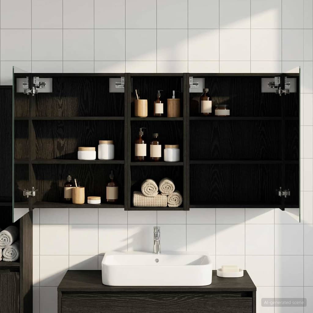 vidaXL Badezimmerschrank-Set 3 pcs 130 x 14,5 x 70 cm Holzwerkstoff