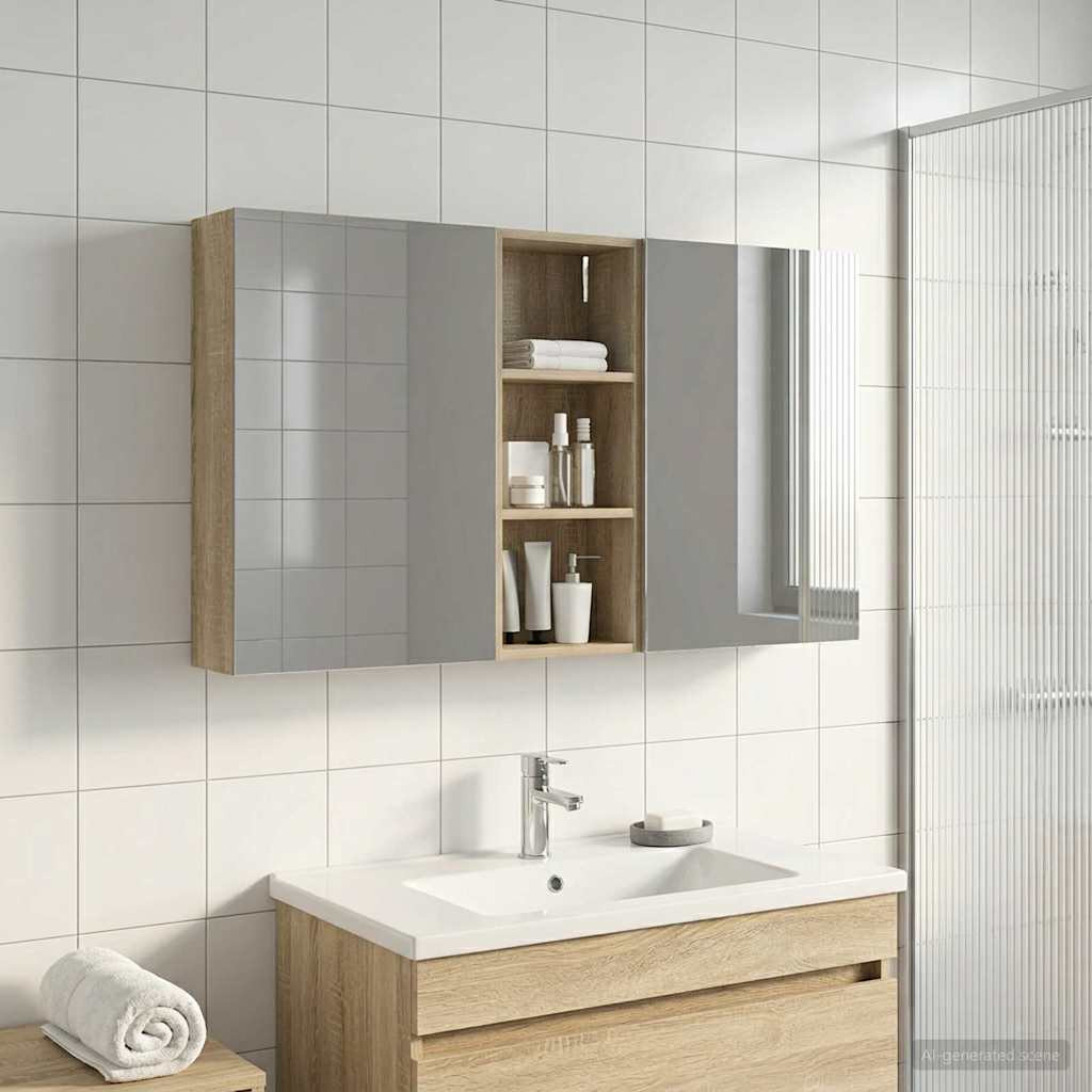 vidaXL Badezimmerschrank-Set 3 pcs 130 x 14,5 x 70 cm Holzwerkstoff