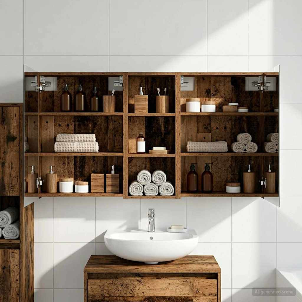 vidaXL Badezimmerschrank-Set 3 pcs 130 x 14,5 x 70 cm Holzwerkstoff