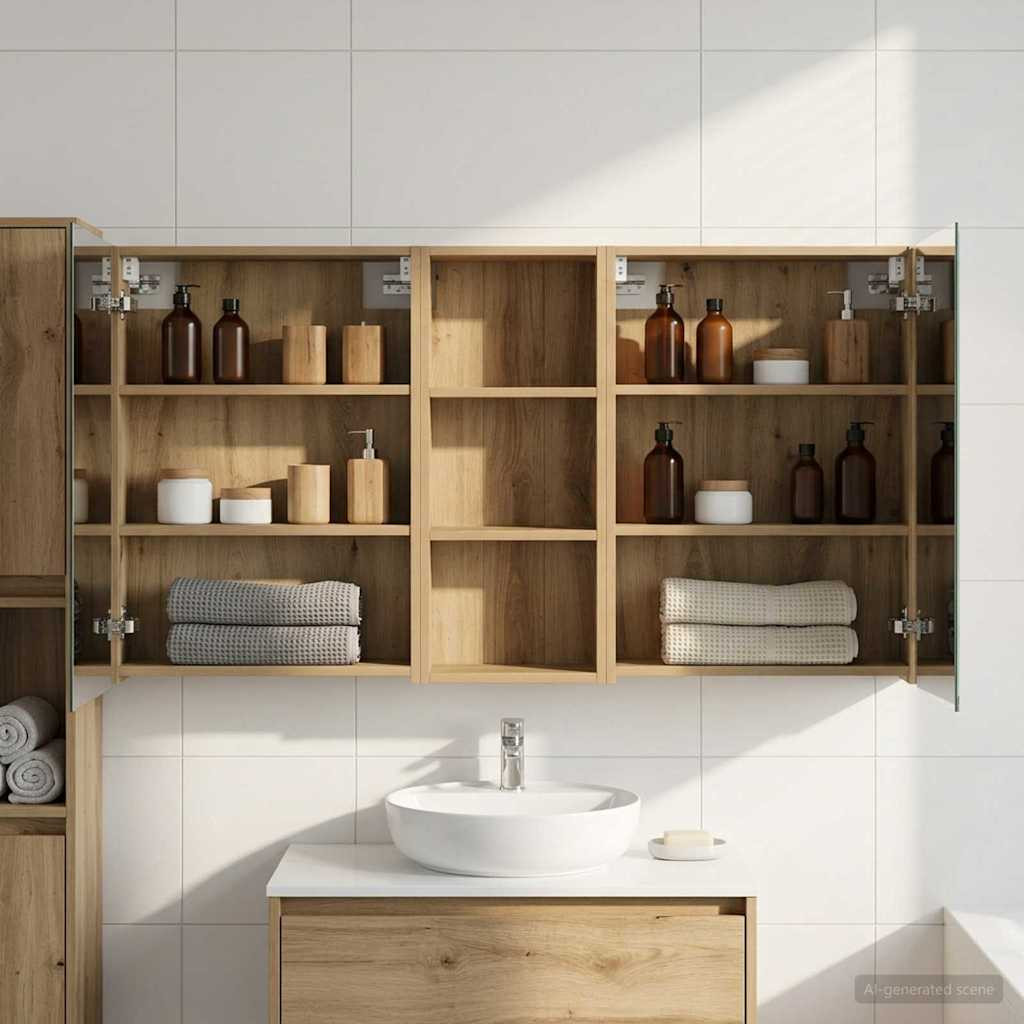 vidaXL Badezimmerschrank-Set 3 Stk. 130 x 14,5 x 70 cm Holzwerkstoff