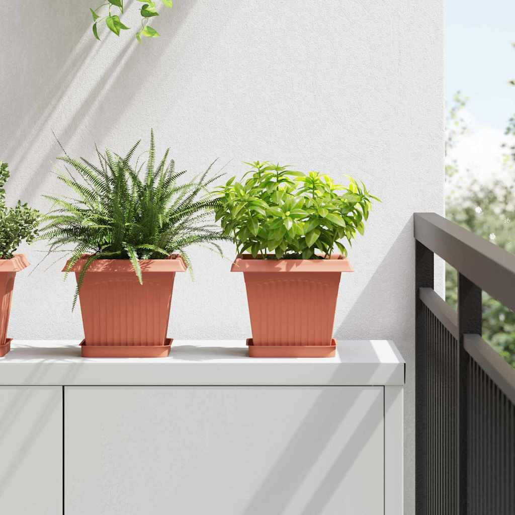 vidaXL Blumentöpfe 6 pcs Ziegelrot 20 x 20 x 16 cm Kunststoff