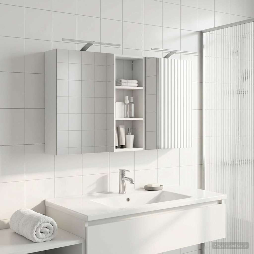 vidaXL Badezimmerschrank-Set 3 pcs 130 x 14,5 x 70 cm Holzwerkstoff