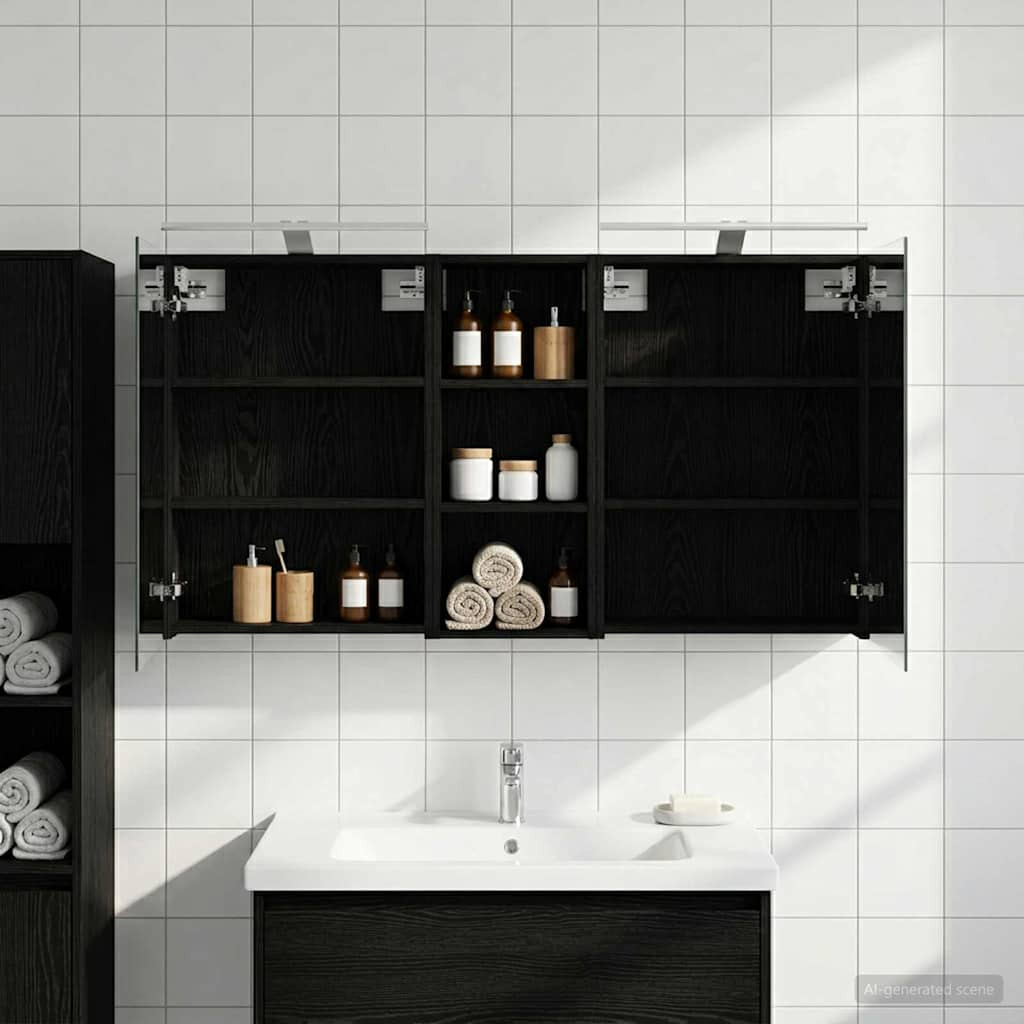 vidaXL Badezimmerschrank-Set 3 pcs 130 x 14,5 x 70 cm Holzwerkstoff