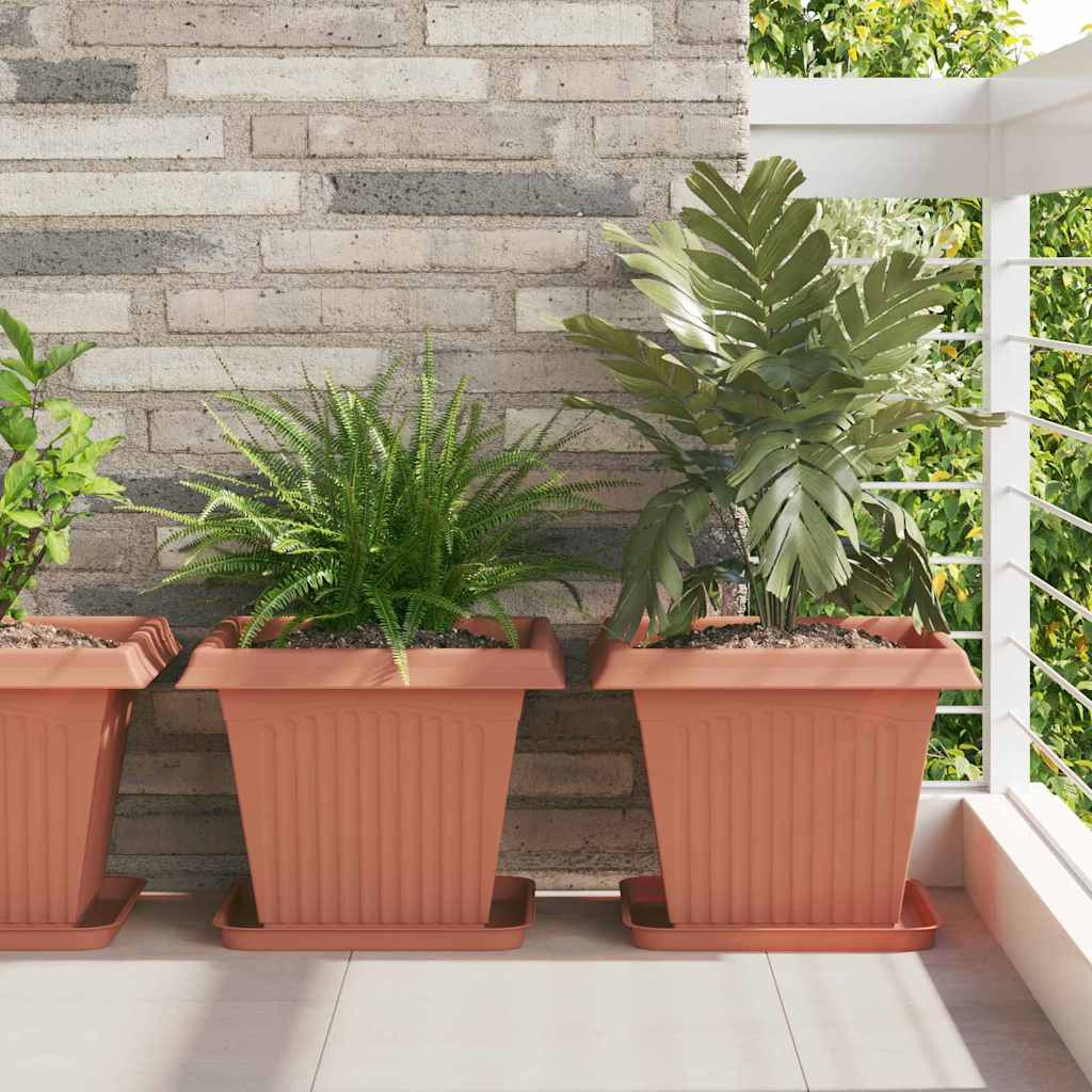 vidaXL Blumentöpfe 6 pcs Ziegelrot 38 x 38 x 30 cm Kunststoff