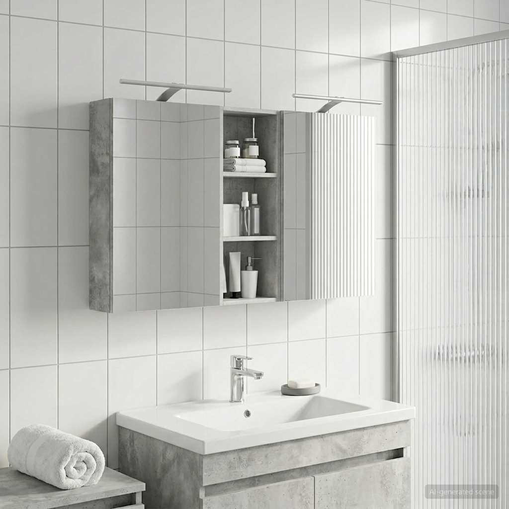 vidaXL Badezimmerschrank-Set 3 pcs 130 x 14,5 x 70 cm Holzwerkstoff