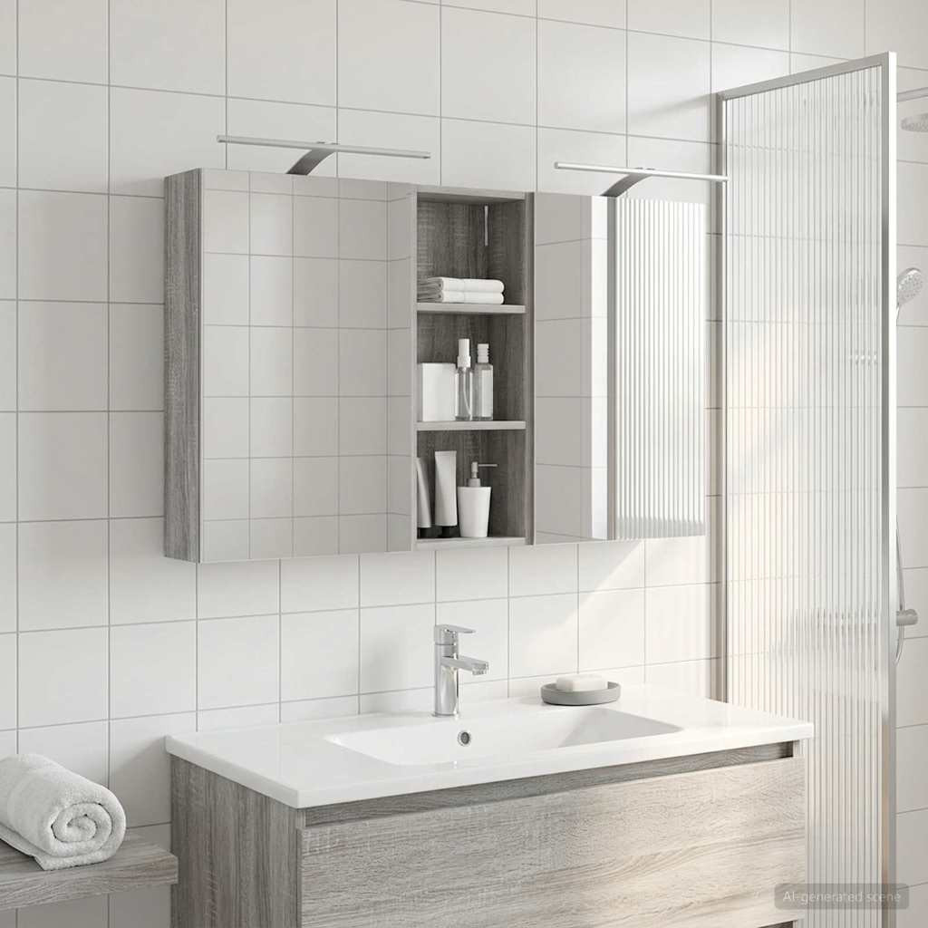 vidaXL Badezimmerschrank-Set 3 pcs 130 x 14,5 x 70 cm Holzwerkstoff