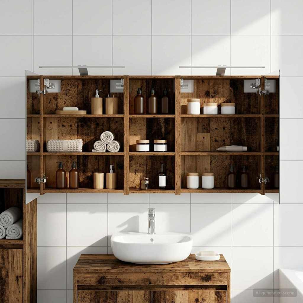 vidaXL Badezimmerschrank-Set 3 pcs 130 x 14,5 x 70 cm Holzwerkstoff
