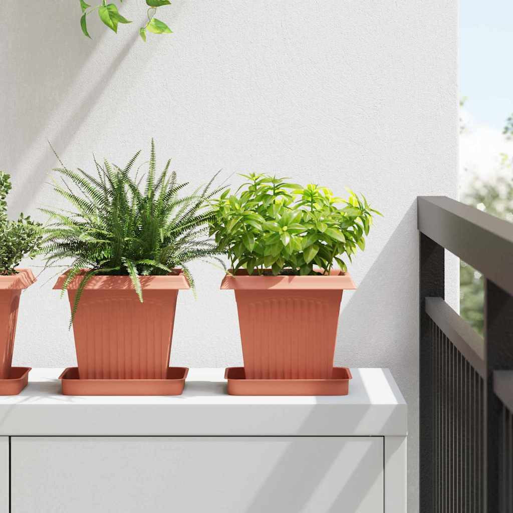 vidaXL Blumentöpfe 24 pcs Ziegelrot 16 x 16 x 14 cm Kunststoff