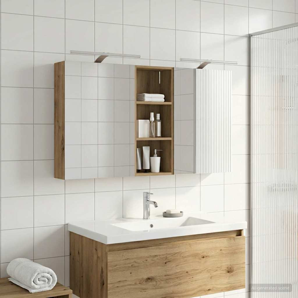 vidaXL Badezimmerschrank-Set 3 Stk. 130 x 14,5 x 70 cm Holzwerkstoff
