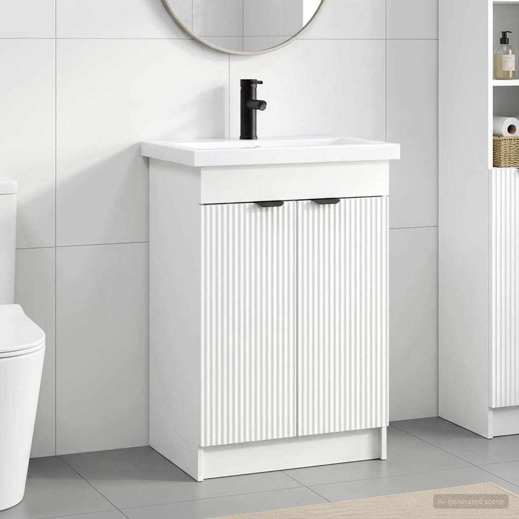 vidaXL Badezimmermöbel-Set Weiß 78,5 x 37,5 x 81 cm Holzwerkstoff