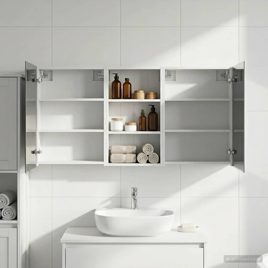 vidaXL Badezimmerschrank-Set 3 pcs 140 x 14,5 x 70 cm Holzwerkstoff
