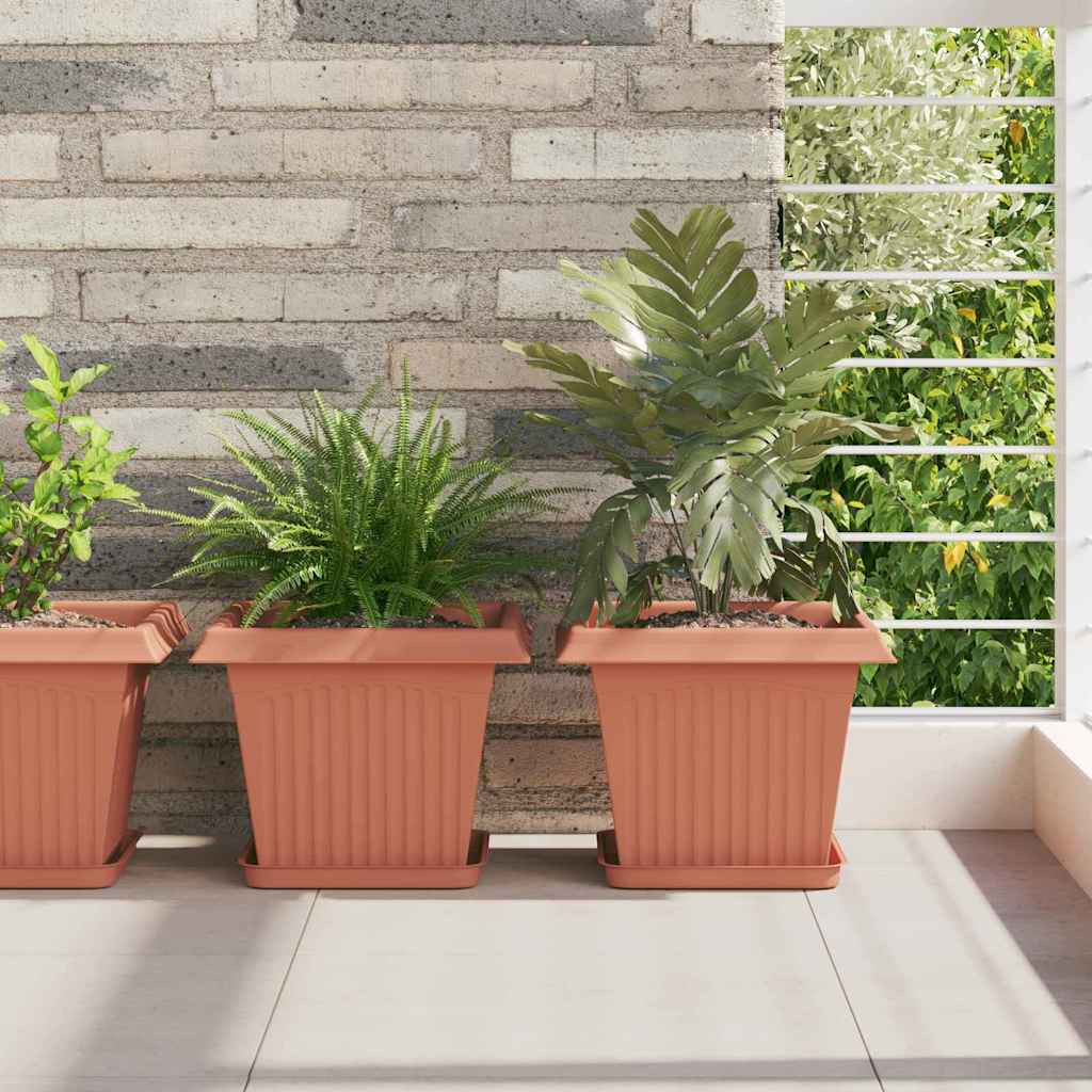 vidaXL Blumentöpfe 24 pcs Ziegelrot 28,5 x 28,5 x 22 cm Kunststoff