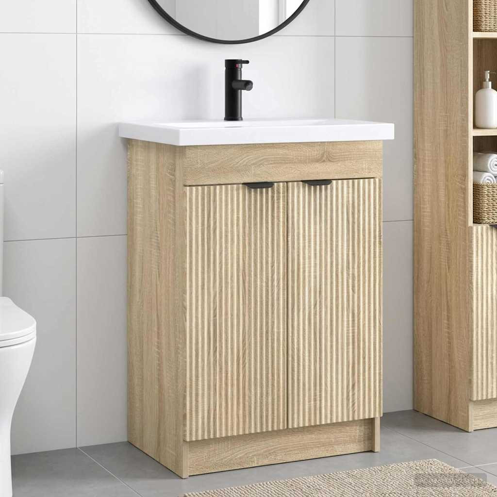 vidaXL Badezimmermöbel-Set Sonoma-Eiche 78,5 x 37,5 x 81 cm