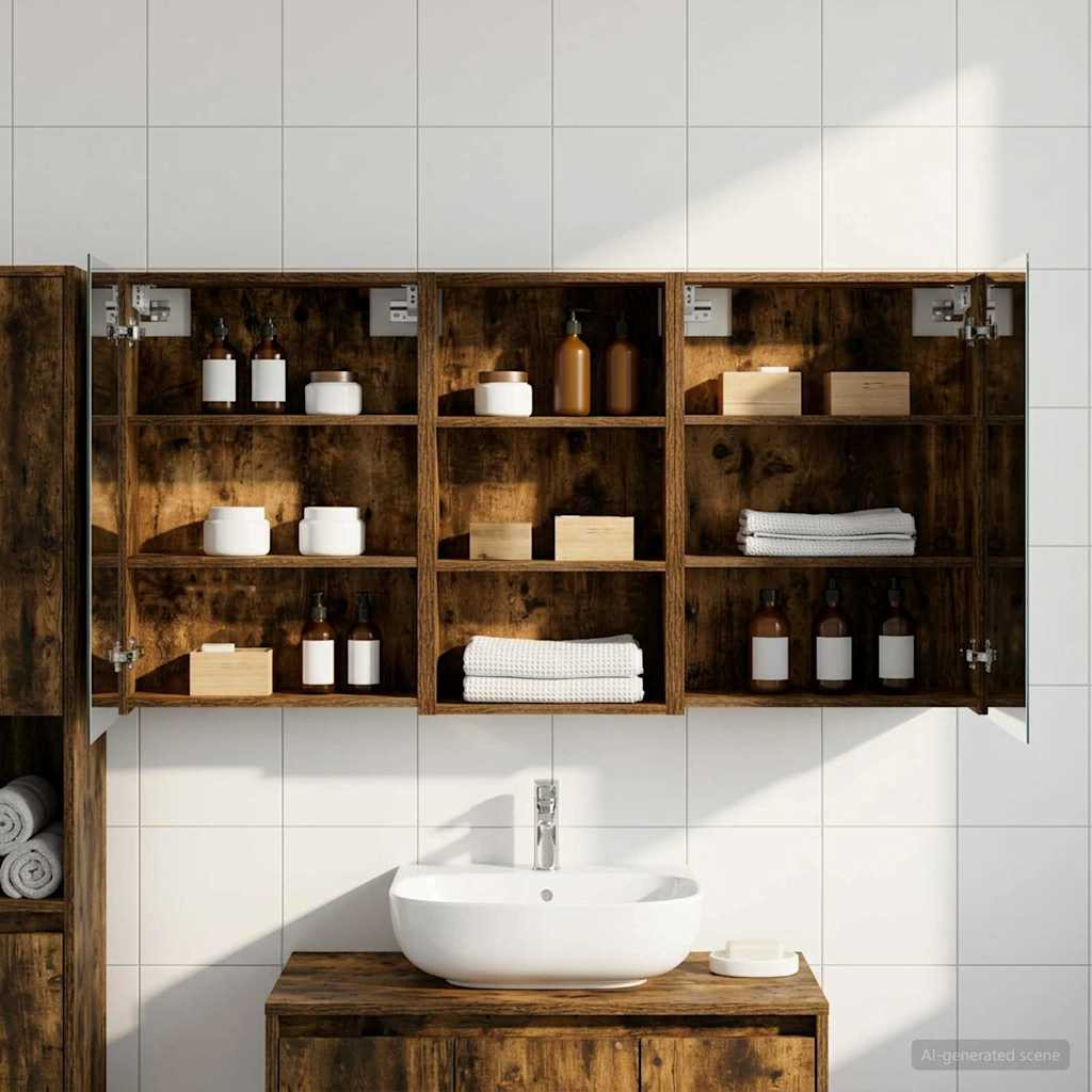 vidaXL Badezimmerschrank-Set 3 pcs 140 x 14,5 x 70 cm Holzwerkstoff