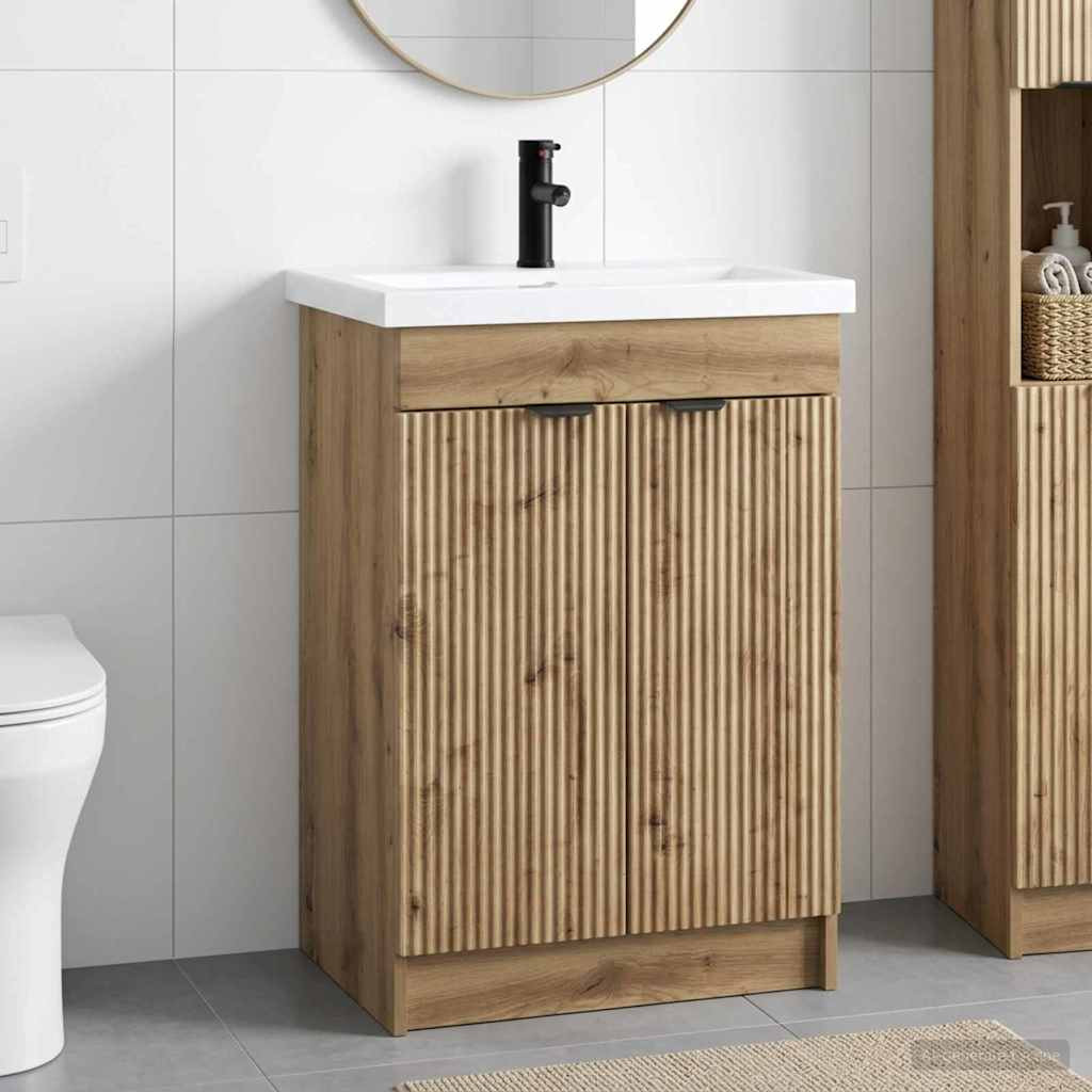 vidaXL Badezimmermöbel-Set Artisan-Eiche 78,5 x 37,5 x 81 cm