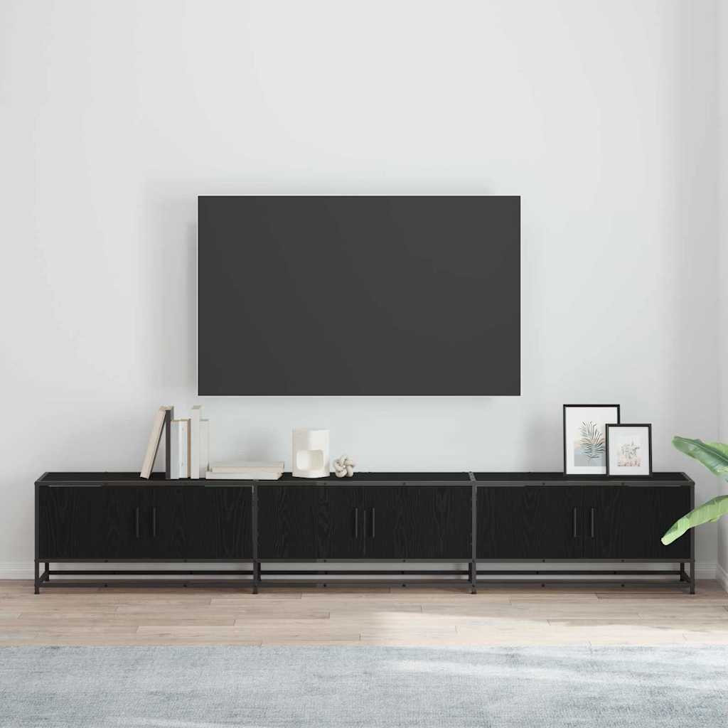 vidaXL TV-Einheiten 240 x 35 x 41 cm Schwarz Eichen-Optik