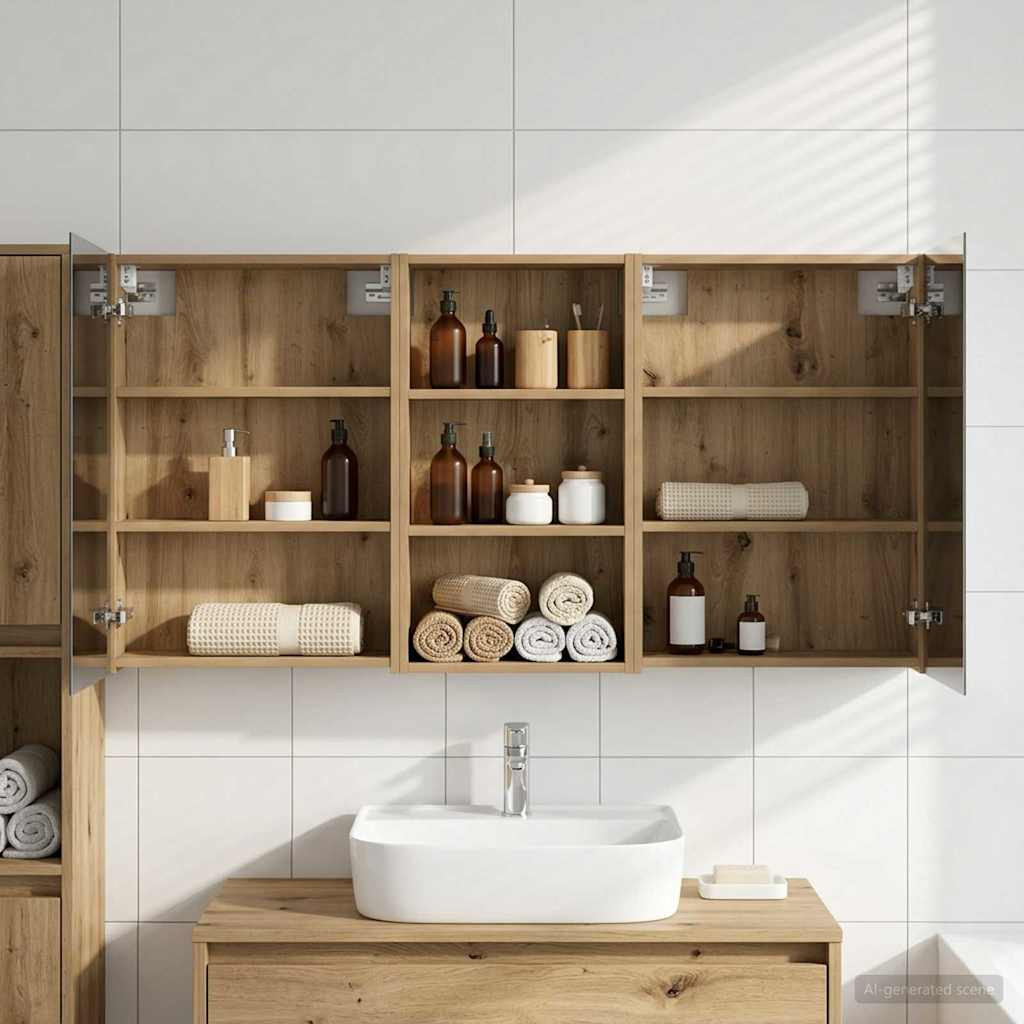 vidaXL Badezimmerschrank-Set 3 Stk. 140 x 14,5 x 70 cm Holzwerkstoff