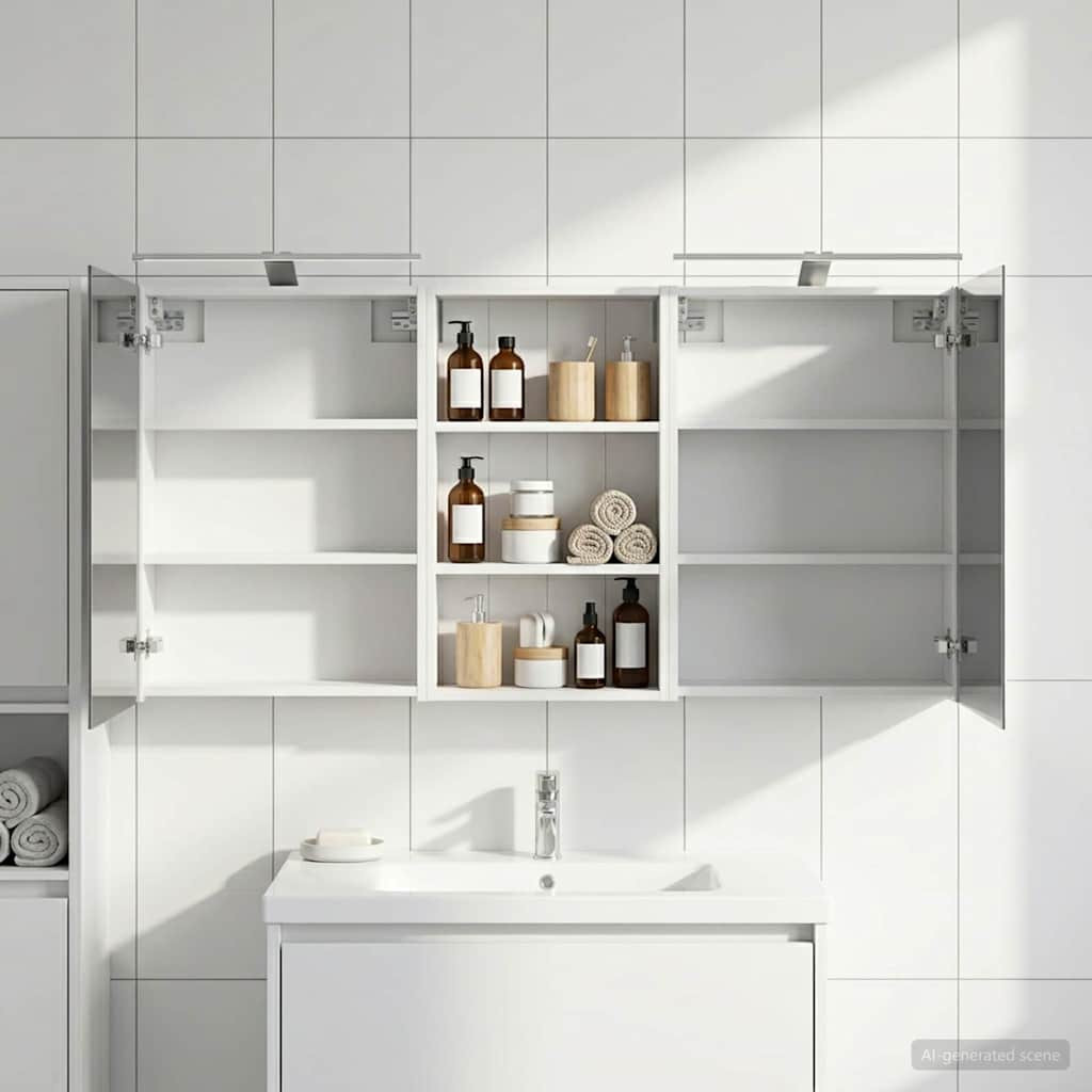 vidaXL Badezimmerschrank-Set 3 pcs 140 x 14,5 x 70 cm Holzwerkstoff