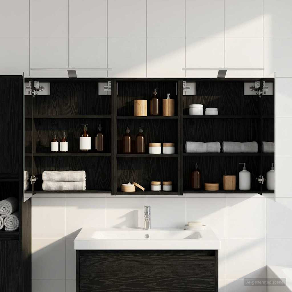 vidaXL Badezimmerschrank-Set 3 pcs 140 x 14,5 x 70 cm Holzwerkstoff