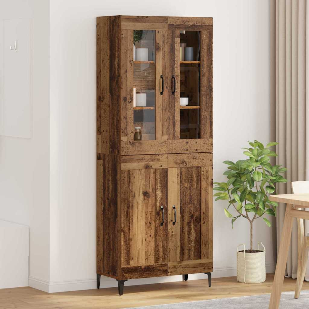 vidaXL Highboard Altholz 69,5 x 34 x 180 cm Holzwerkstoff