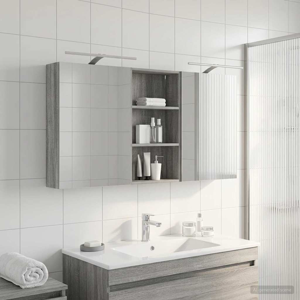 vidaXL Badezimmerschrank-Set 3 pcs 140 x 14,5 x 70 cm Holzwerkstoff