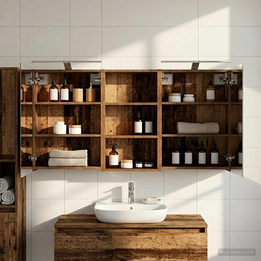vidaXL Badezimmerschrank-Set 3 pcs 140 x 14,5 x 70 cm Holzwerkstoff