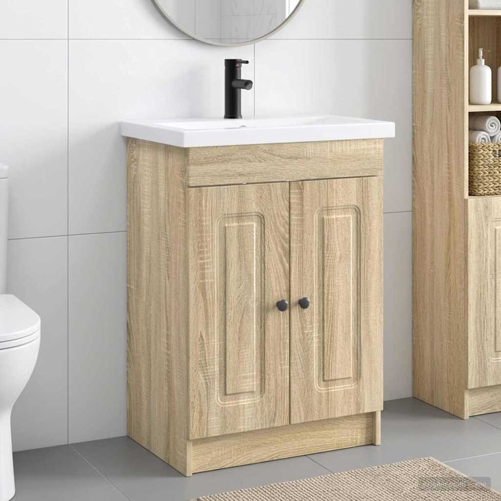vidaXL Badezimmermöbel-Set Sonoma-Eiche 78,5 x 37,5 x 81 cm