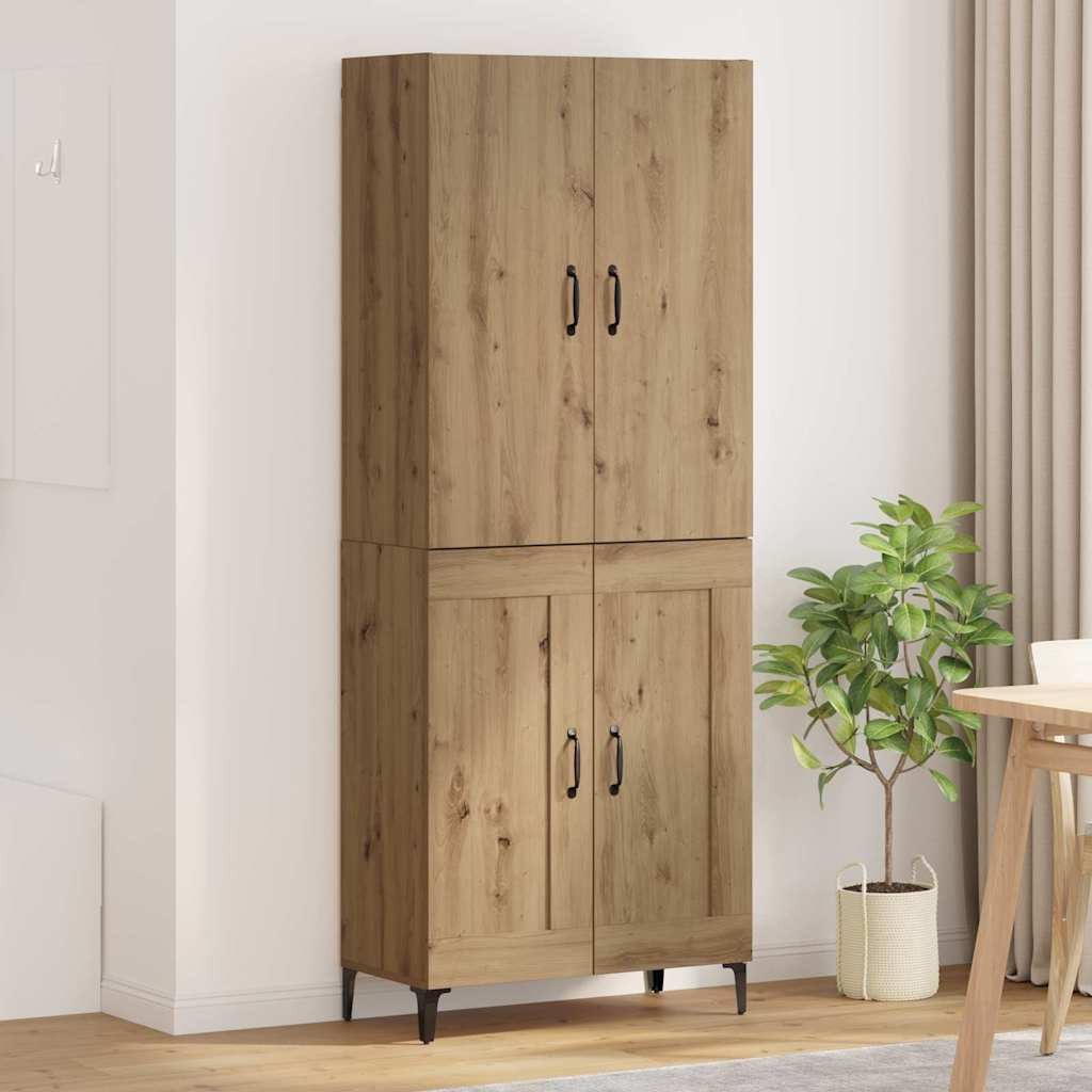 vidaXL Highboard Artisan-Eiche 69,5 x 34 x 180 cm Holzwerkstoff
