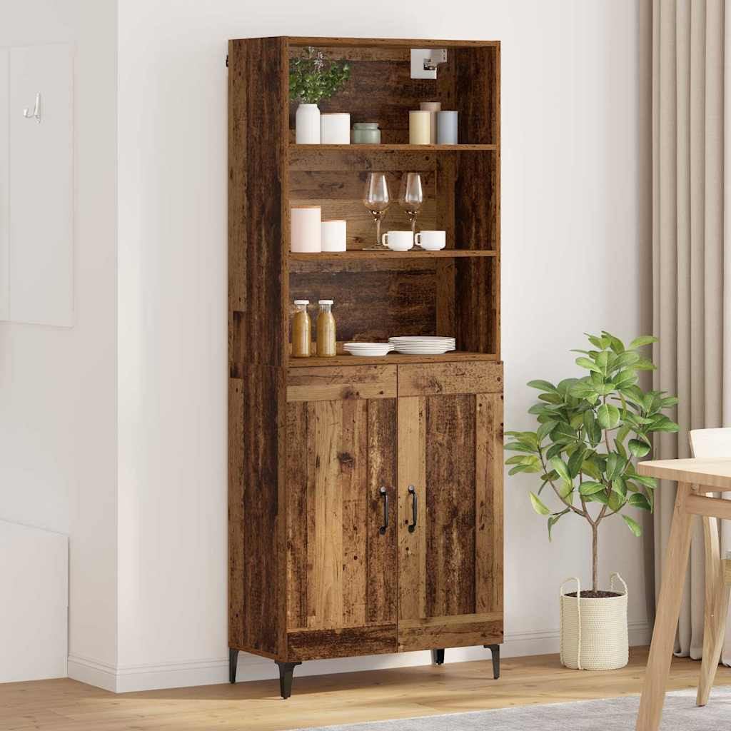 vidaXL Highboard 2 pcs Altholz Holzwerkstoff