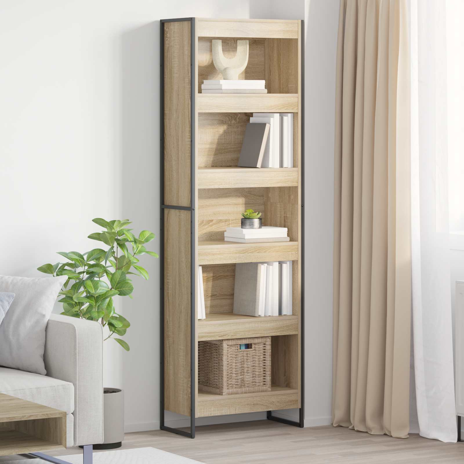 vidaXL Bücherregal 60 x 30 x 189,5 cm Holzwerkstoff Sonoma