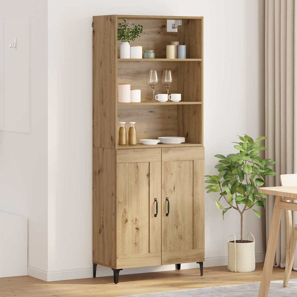 vidaXL Highboard 2 pcs Artisan-Eiche 69,5 x 34 x 180 cm Holzwerkstoff