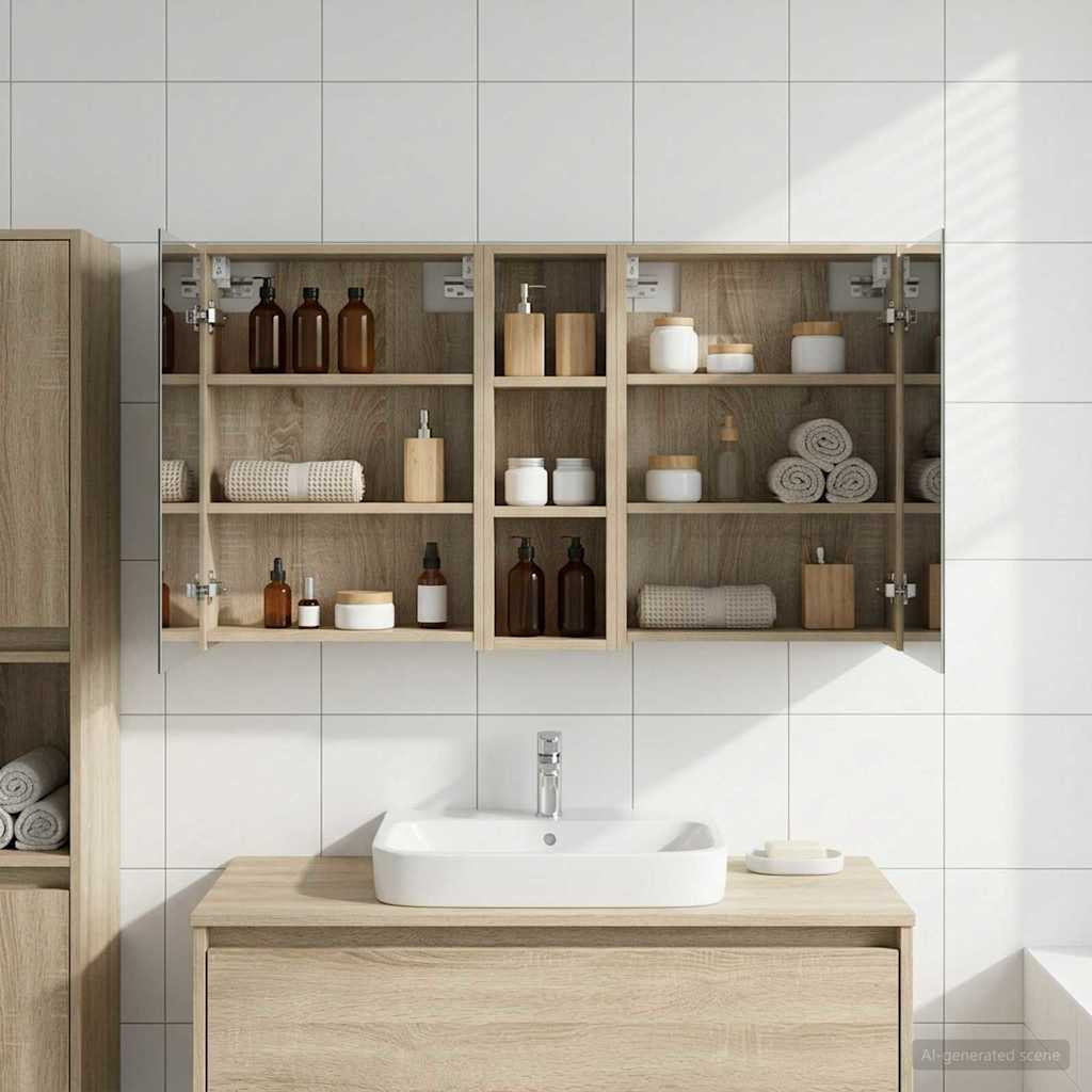 vidaXL Badezimmerschrank-Set 3 pcs 106 x 16 x 62,5 cm Holzwerkstoff