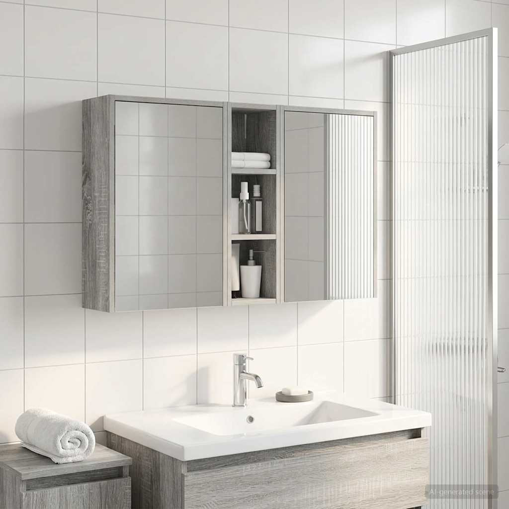 vidaXL Badezimmerschrank-Set 3 pcs 106 x 16 x 62,5 cm Holzwerkstoff