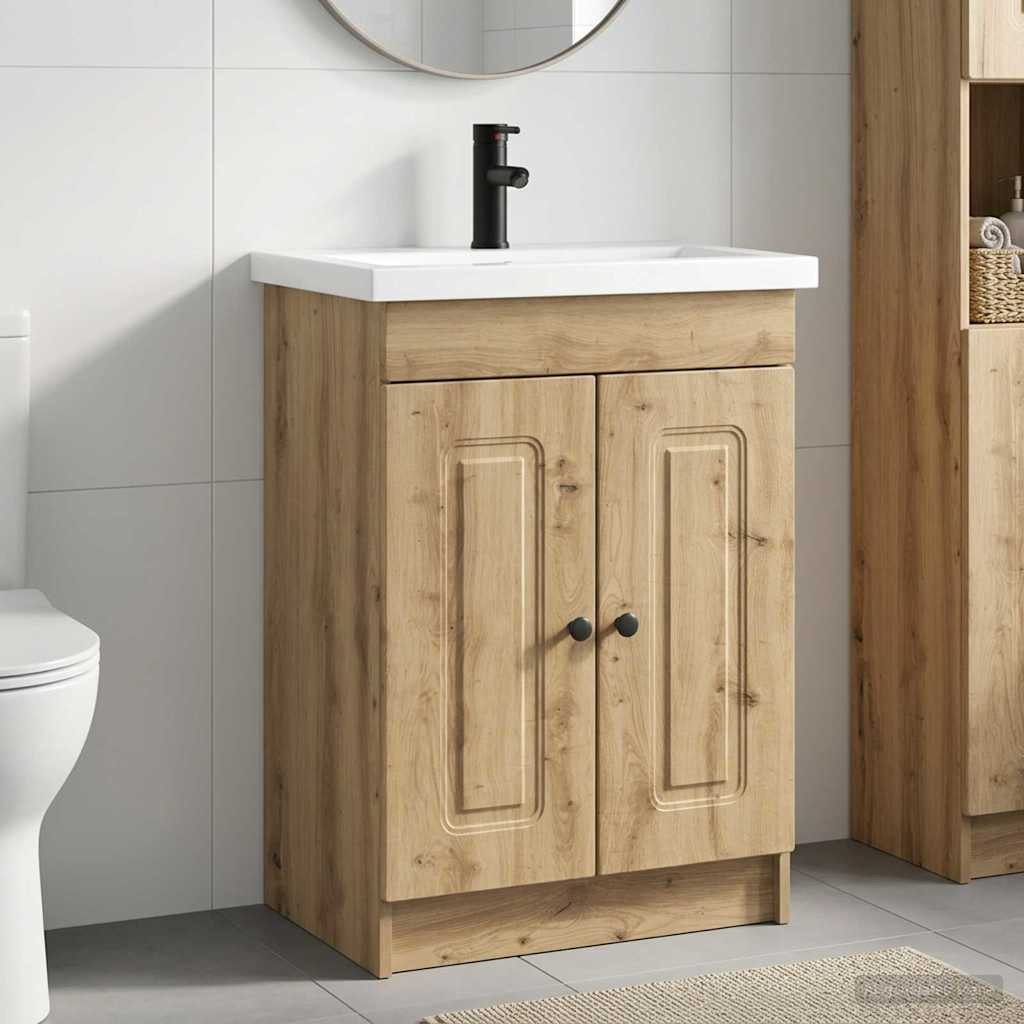 vidaXL Badezimmermöbel-Set Artisan-Eiche 78,5 x 37,5 x 81 cm