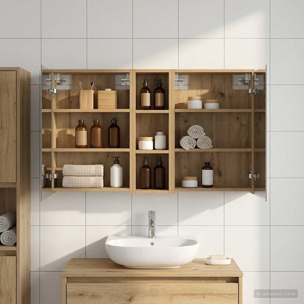vidaXL Badezimmerschrank-Set 3 Stk. 106 x 16 x 62,5 cm Holzwerkstoff