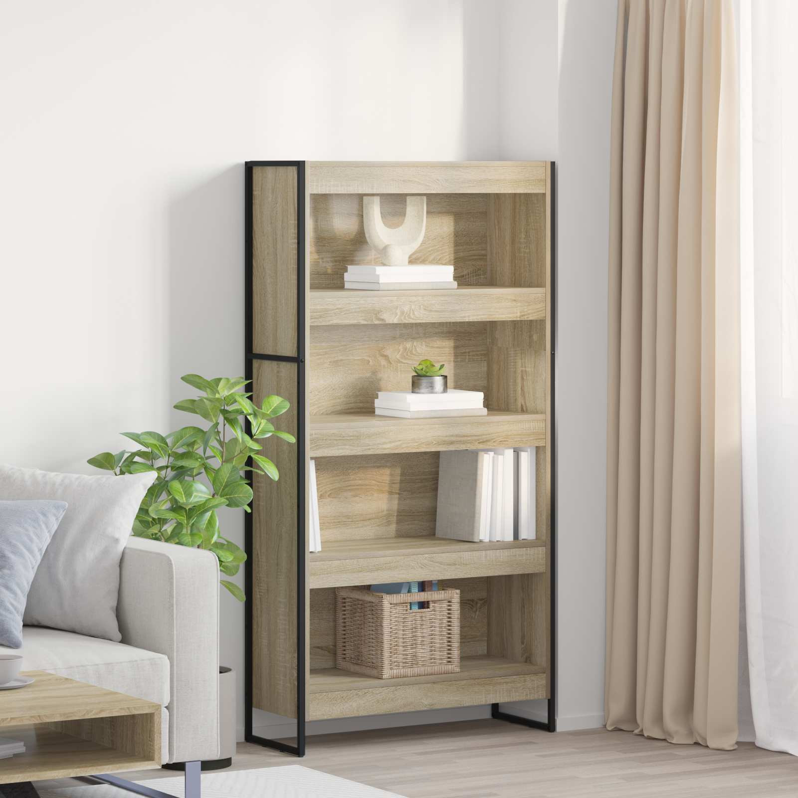 vidaXL Bücherregal 80 x 30 x 155 cm Holzwerkstoff Sonoma