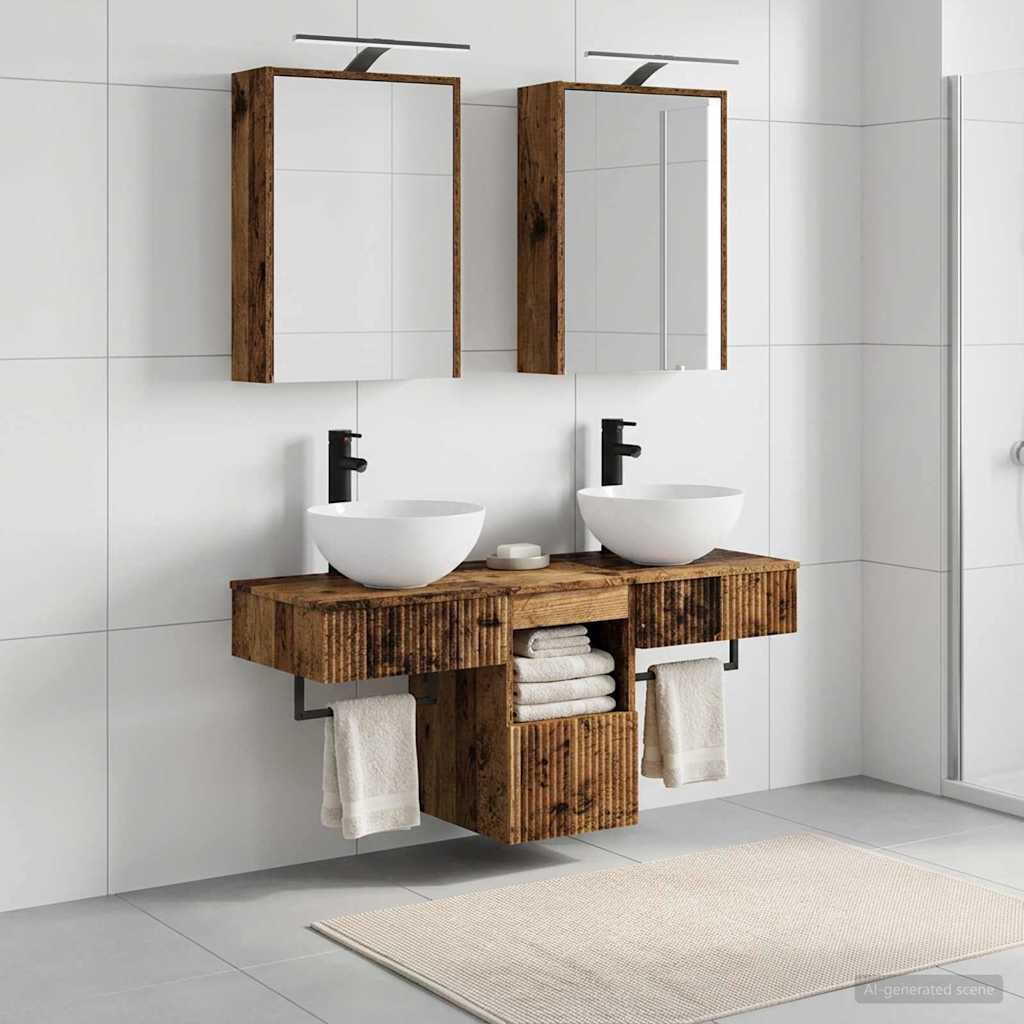 vidaXL Badezimmerschrank-Set 5 pcs Altholz 43 x 16 x 62,5 cm