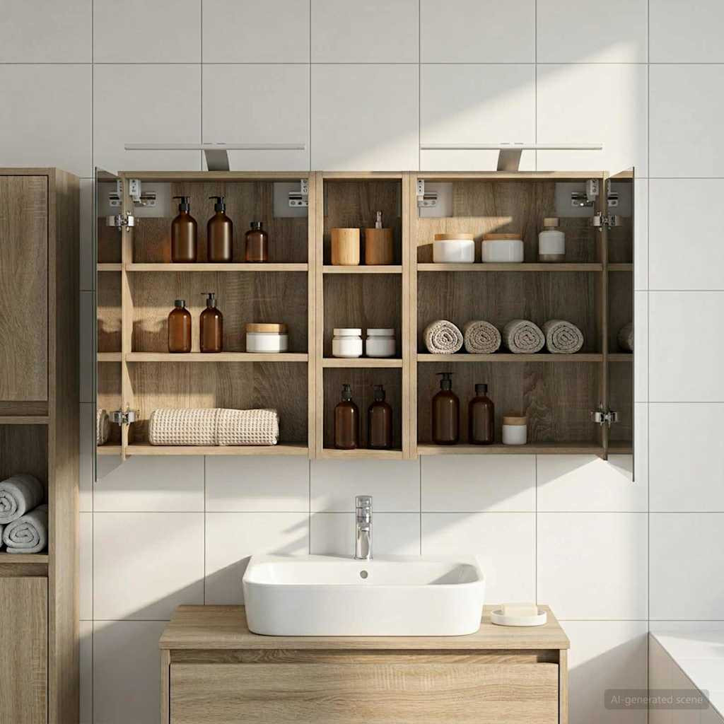 vidaXL Badezimmerschrank-Set 3 pcs 106 x 16 x 62,5 cm Holzwerkstoff