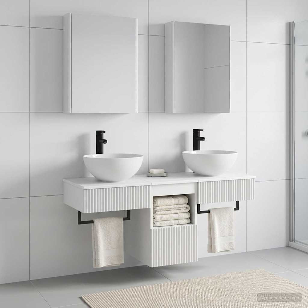 vidaXL Badezimmerschrank-Set 5 pcs Weiß 43 x 11,5 x 60,5 cm
