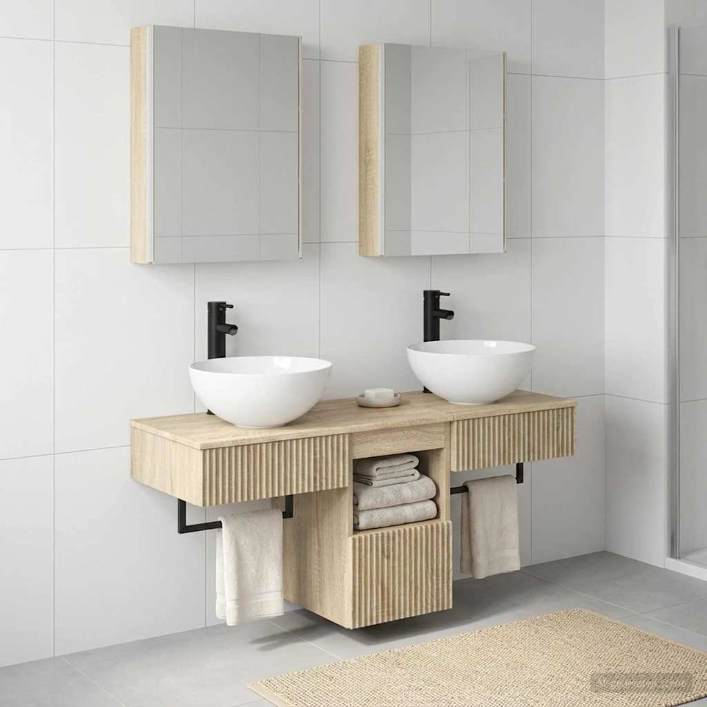 vidaXL Badezimmerschrank-Set 5 pcs Sonoma-Eiche 43 x 11,5 x 60,5 cm