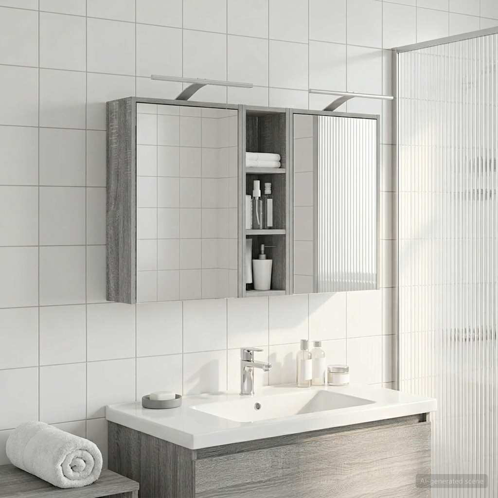 vidaXL Badezimmerschrank-Set 3 pcs 106 x 16 x 62,5 cm Holzwerkstoff